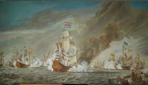 replica schilderij Zeeslag bij Kijkduin